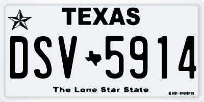 TX license plate DSV5914