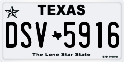 TX license plate DSV5916