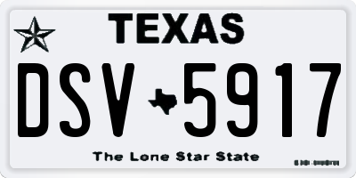 TX license plate DSV5917