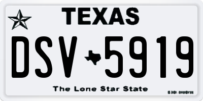 TX license plate DSV5919