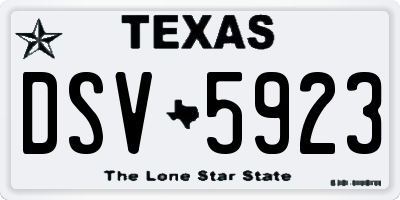 TX license plate DSV5923