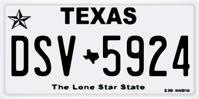 TX license plate DSV5924