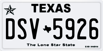 TX license plate DSV5926