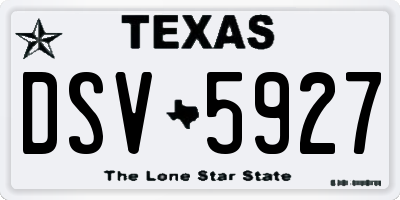 TX license plate DSV5927