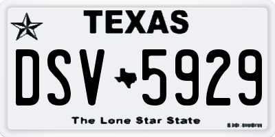TX license plate DSV5929