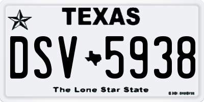 TX license plate DSV5938