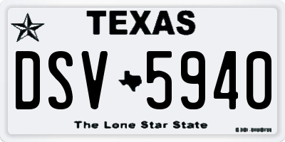 TX license plate DSV5940