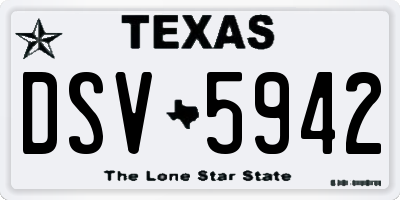 TX license plate DSV5942