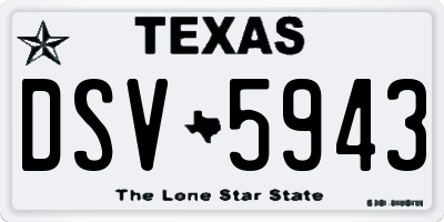TX license plate DSV5943