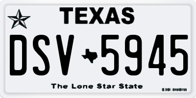 TX license plate DSV5945