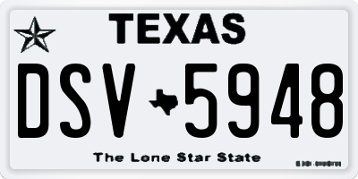 TX license plate DSV5948