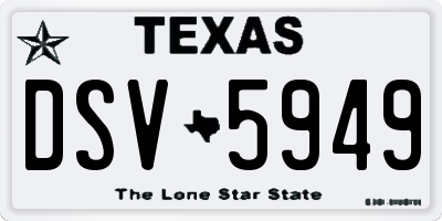 TX license plate DSV5949