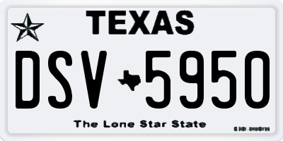 TX license plate DSV5950