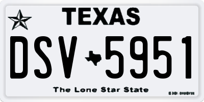 TX license plate DSV5951