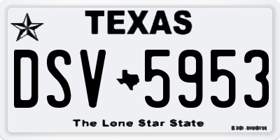 TX license plate DSV5953
