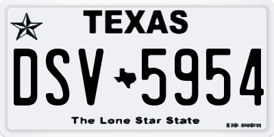 TX license plate DSV5954