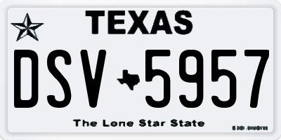 TX license plate DSV5957