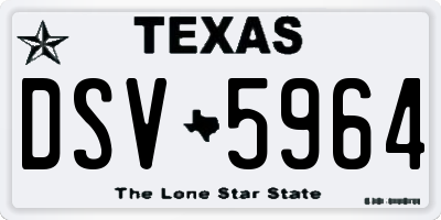 TX license plate DSV5964