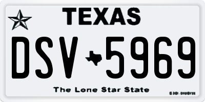 TX license plate DSV5969