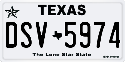 TX license plate DSV5974