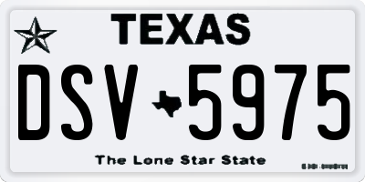 TX license plate DSV5975