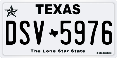 TX license plate DSV5976