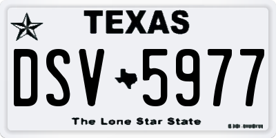 TX license plate DSV5977