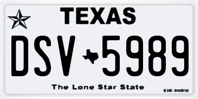 TX license plate DSV5989