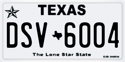 TX license plate DSV6004