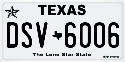 TX license plate DSV6006