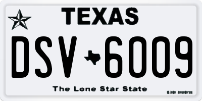 TX license plate DSV6009