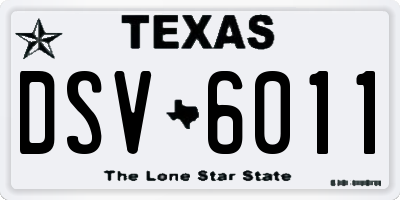 TX license plate DSV6011