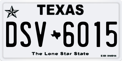 TX license plate DSV6015