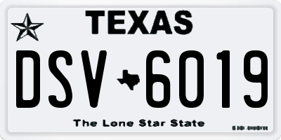 TX license plate DSV6019