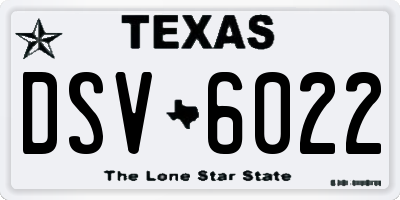 TX license plate DSV6022