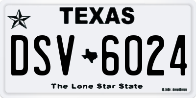 TX license plate DSV6024