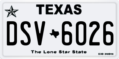 TX license plate DSV6026