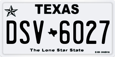 TX license plate DSV6027