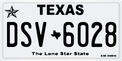 TX license plate DSV6028