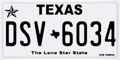 TX license plate DSV6034