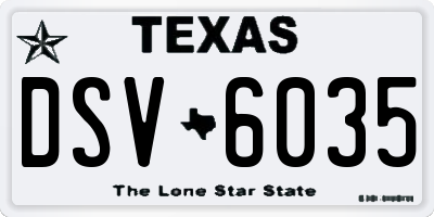TX license plate DSV6035