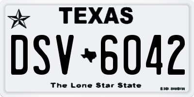 TX license plate DSV6042