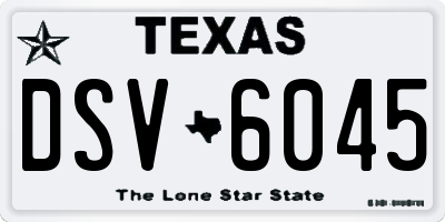 TX license plate DSV6045