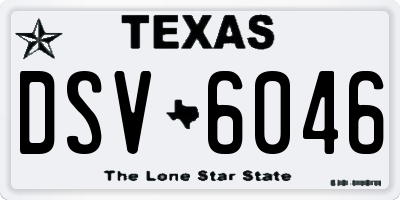 TX license plate DSV6046