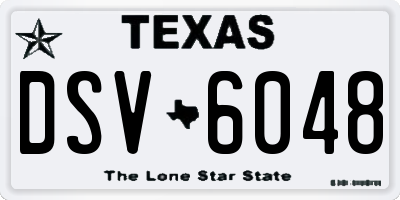 TX license plate DSV6048