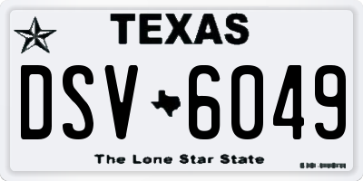 TX license plate DSV6049