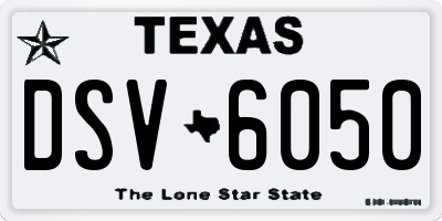 TX license plate DSV6050
