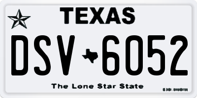 TX license plate DSV6052