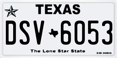 TX license plate DSV6053