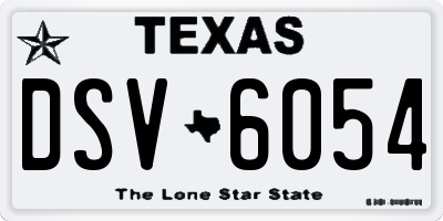 TX license plate DSV6054